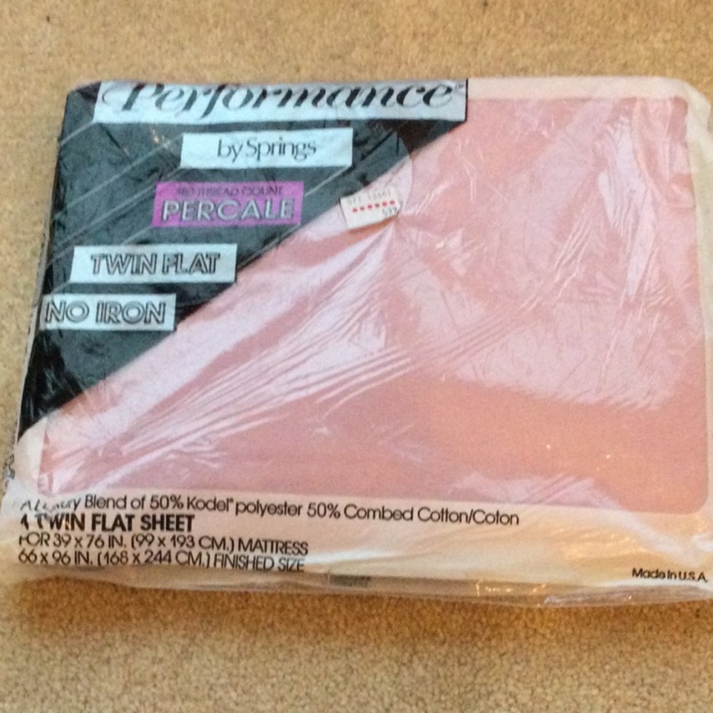 NWT Vintage Performance By Springs Twin Flat Sheet